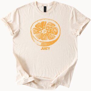 Juicy Orange Slice Tee Fruit Graphic T-Shirt Citrus Top